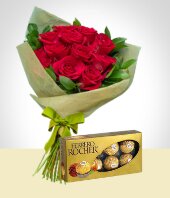 Tortas y Chocolates - Bouquet de Rosas y Chocolates