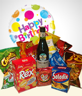 Tipo de Canastas - Combo Feliz Cumpleaños: Canasta de  Snacks + Globo
